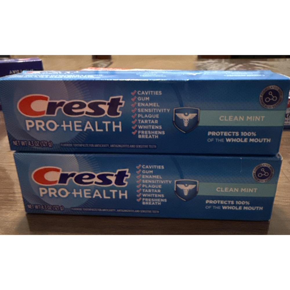1 Crest Pro-Health Clean Mint 4.3 Oz and 1 Crest Advanced Gum Protection 3.5 Oz